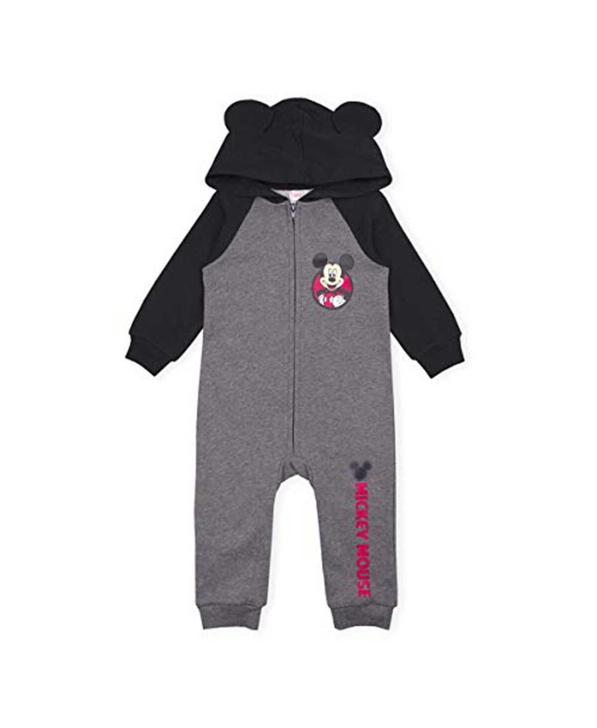 Shop Children's Apparel Network Baby Boys And Girls Mickey Mouse Gray Hoodie Full-zip Jumper