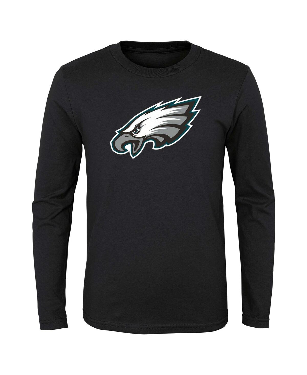 Shop Outerstuff Toddler Boys And Girls Black Philadelphia Eagles Primary Logo Long Sleeve T-shirt