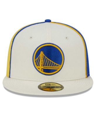 Men's Cream Golden State Warriors Piped Pop Panel 59FIFTY Fitted Hat