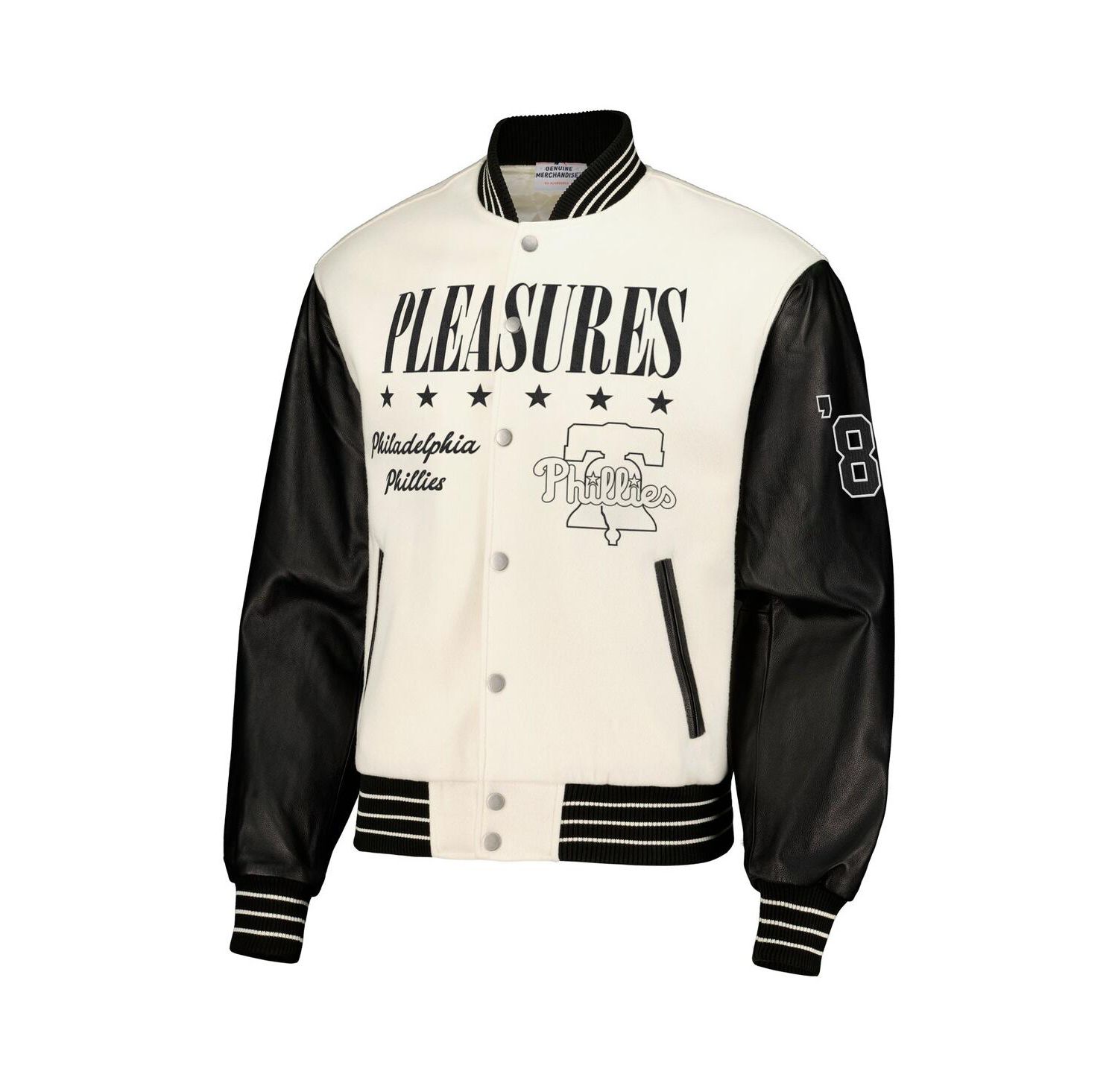Men's White Philadelphia Phillies Full-Snap Varsity Jacket