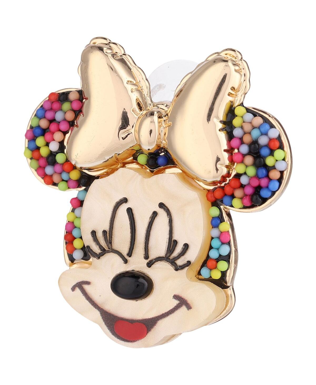 Shop Baublebar Women's  Minnie Mouse Birthday Earrings In Gold-tone,pink