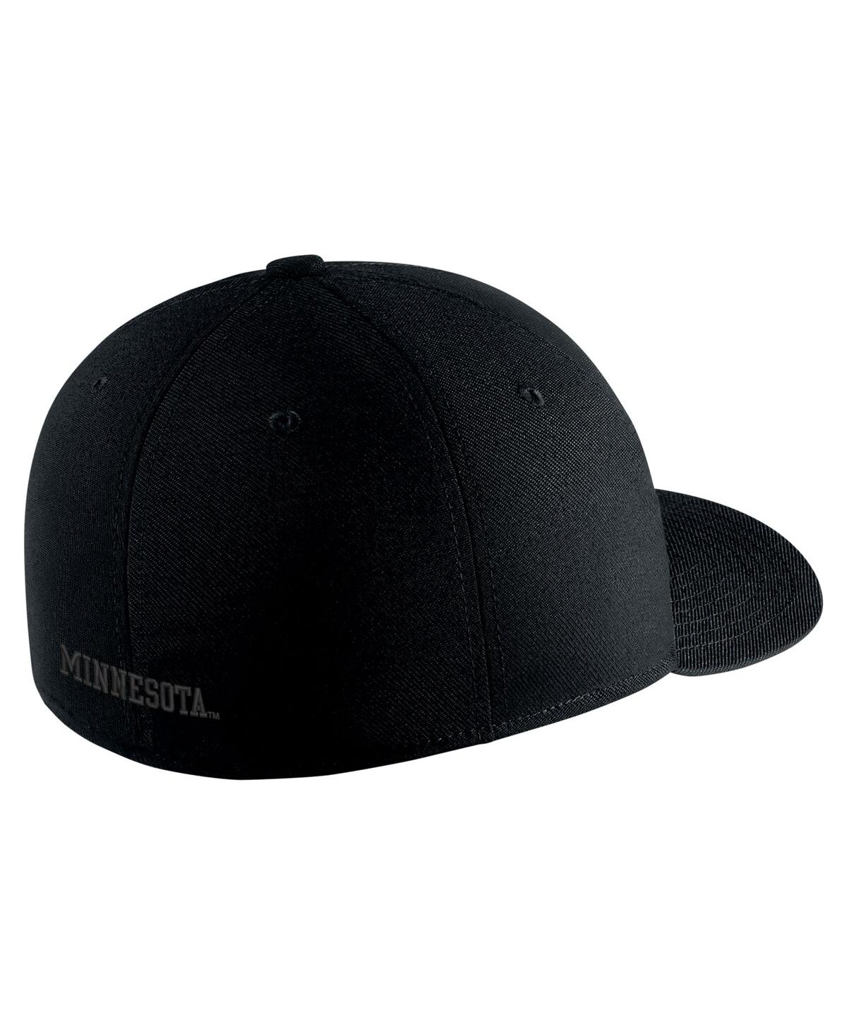 Shop Nike Men's  Minnesota Golden Gophers Triple Black Classic99 Performance Flex Hat