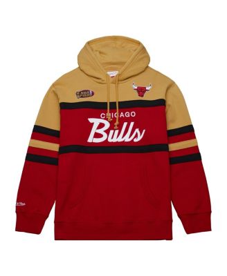 Men's Red, Gold Chicago Bulls Head Coach Pullover Hoodie