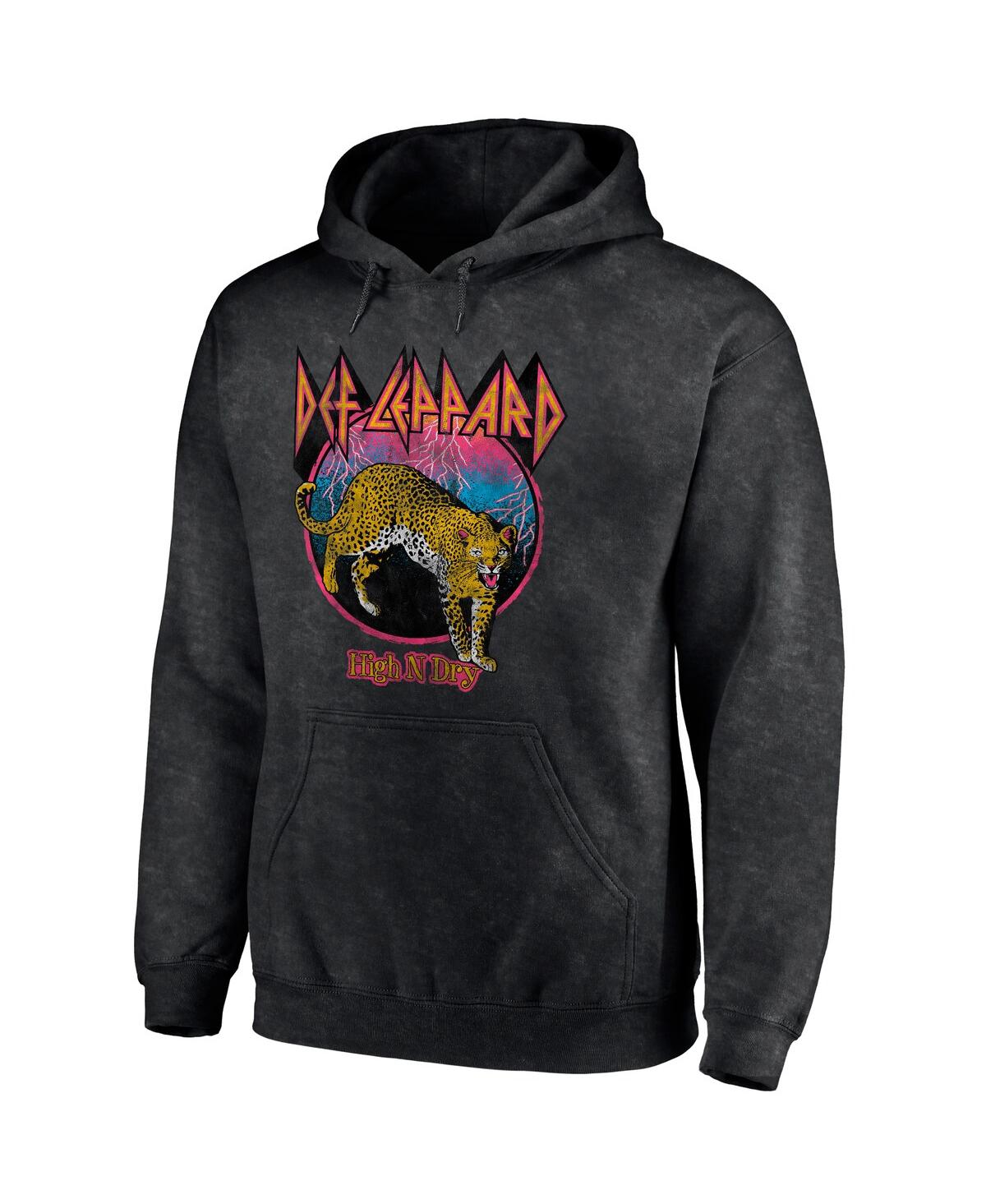 Shop Philcos Men's Black Def Leppard High N' Dry Washed Pullover Hoodie