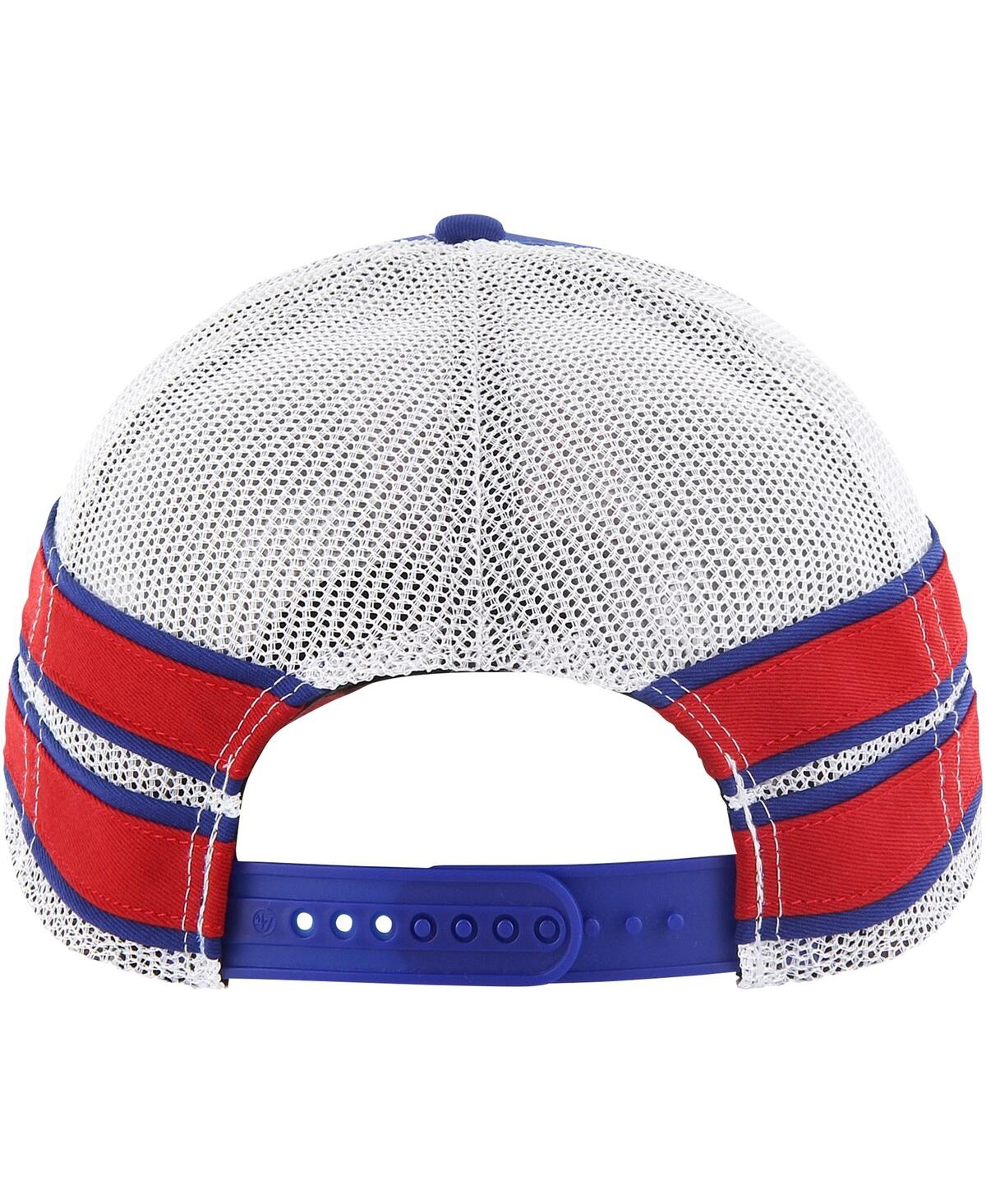 47 Brand Men's ' Royal Distressed Kansas Jayhawks Straight Eight Adjustable Trucker Hat In Royal