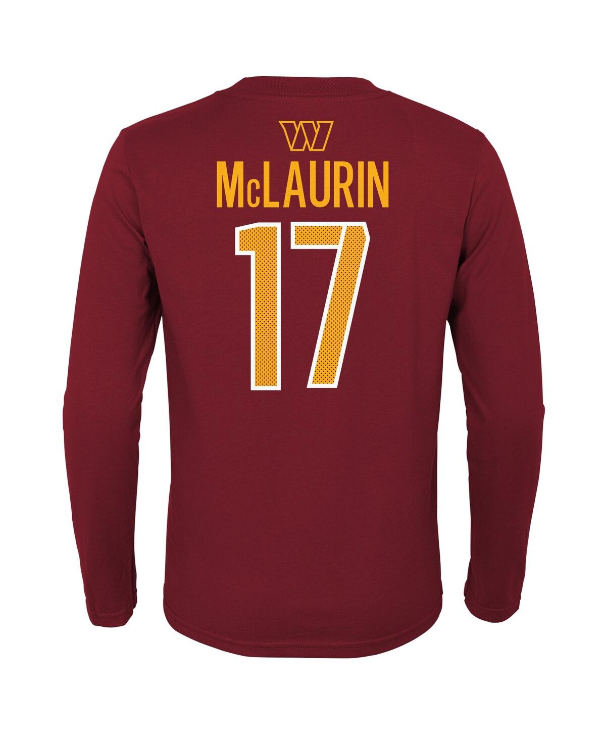 Shop Outerstuff Big Boys Terry Mclaurin Burgundy Washington Commanders Mainliner Player Name And Number Long Sleeve 