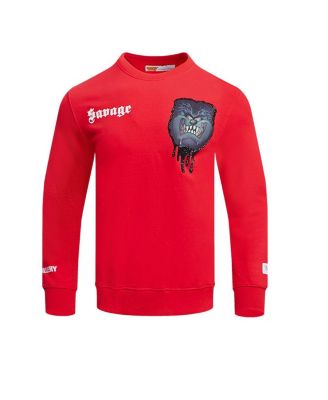 Men's and Women's Red Looney Tunes Taz Savage Horror Pullover Sweatshirt