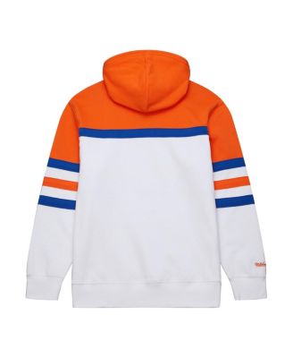Men's White, Orange New York Islanders Head Coach Pullover Hoodie