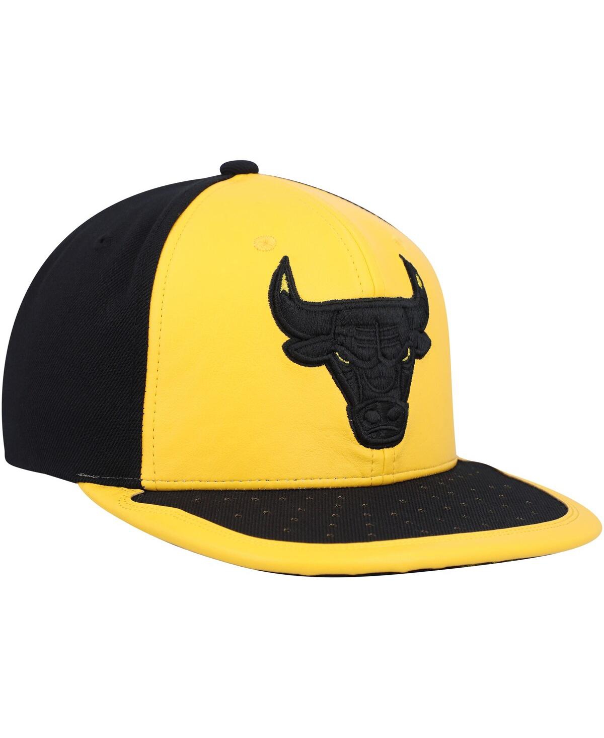 Mitchell & Ness Men's  Yellow, Black Chicago Bulls Day One Snapback Hat In Yellow,black