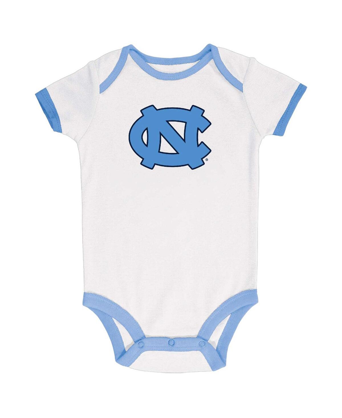 Shop Champion Baby Boys And Girls  Carolina Blue, Gray, White North Carolina Tar Heels 3-pack Bodysuit Set In Carolina Blue,gray,white