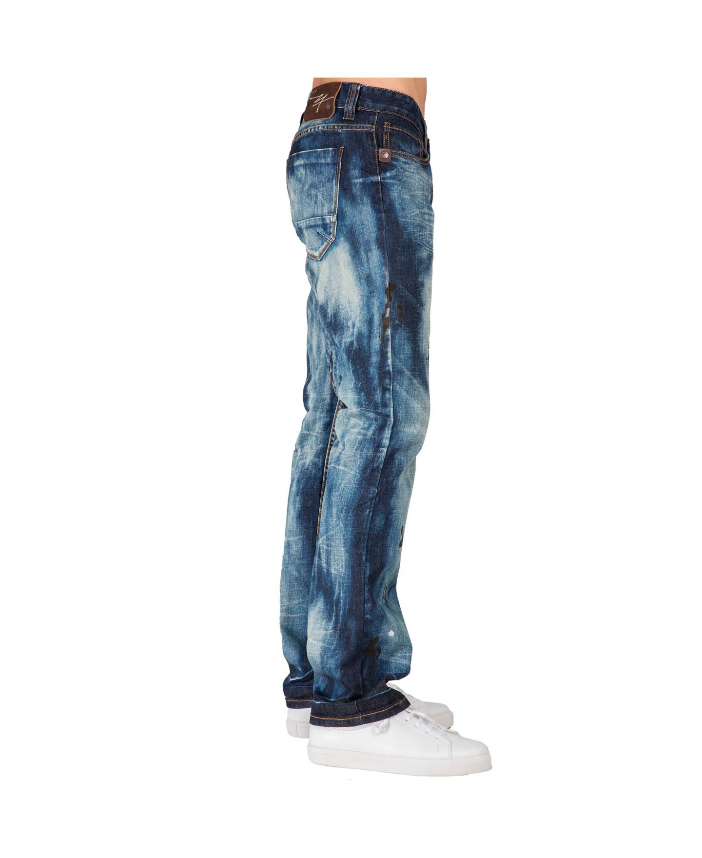Мужские джинсы Level 7 Hand Crafted Wash Slim Straight Premium Denim Jeans, цвет: Синий — фото 3