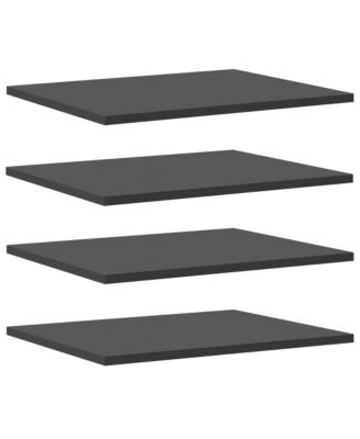 Shelf Set of 4 Grey Engineered wood Simple Shelf Rectangular