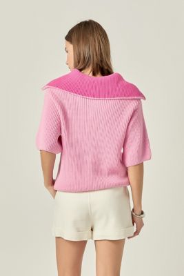 Women's Half Sleeves Collar Knit Top