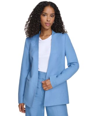 Calvin Klein Women s Open Front Linen Blend Blazer Macy s