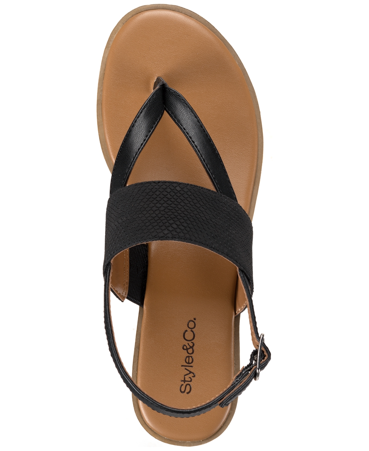 Shop Style & Co Sadiee Thong Flat Slingback Sandals, Created For Macy's In White Snake