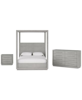 Tivie 3pc Bedroom Set (King Canopy Bed + Dresser + Nightstand), Created for Macy's