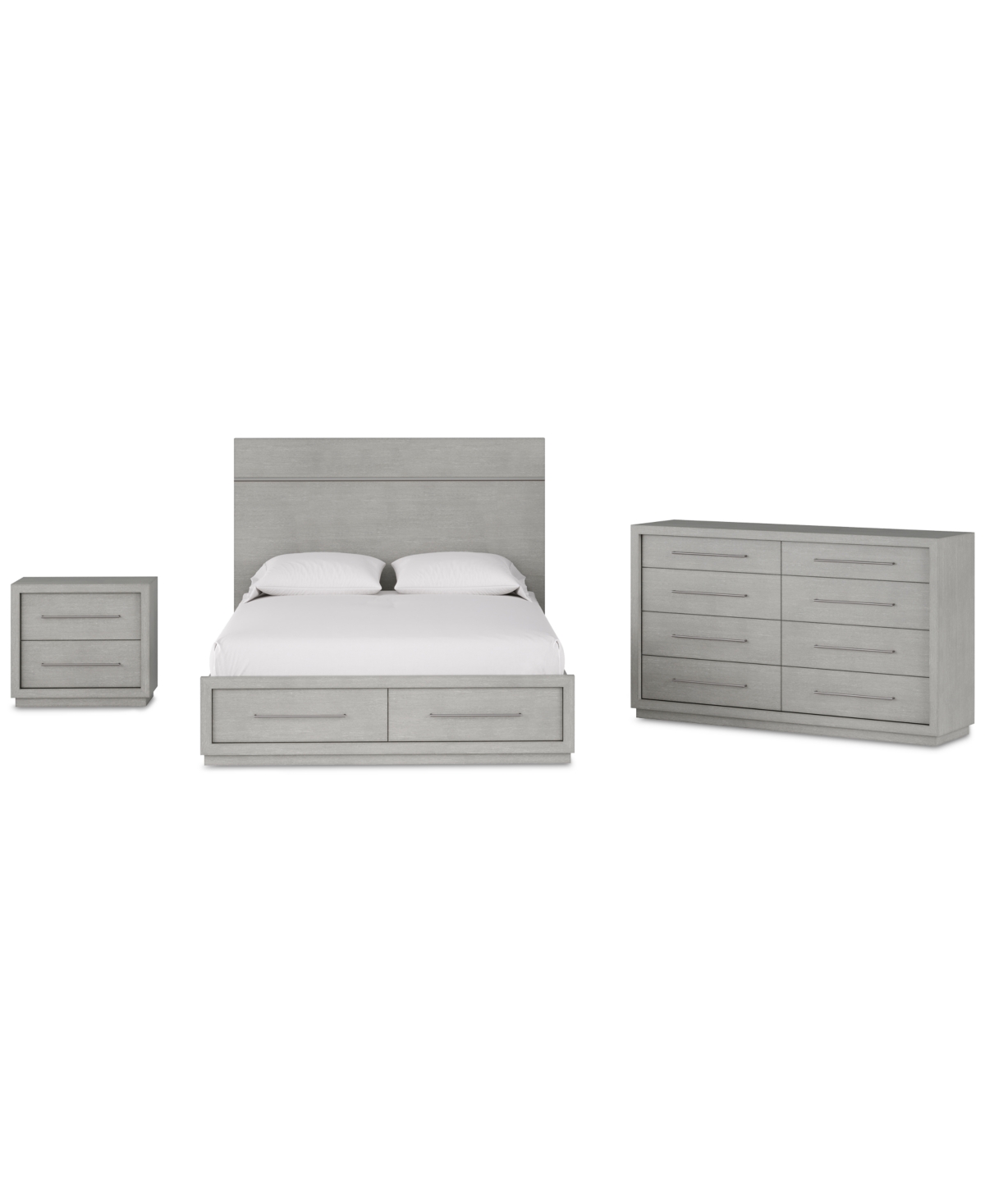 Shop Macy's Tivie 3pc Bedroom Set (full Storage Bed + Dresser + Nightstand), Created For  In Brown