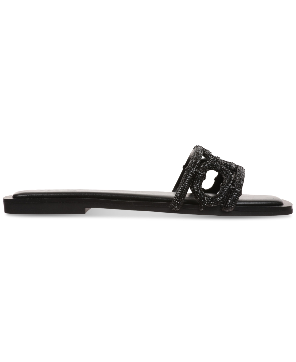 Shop Inc International Concepts Women's Hannahh Flat Sandals, Created For Macy's In Black Crystal