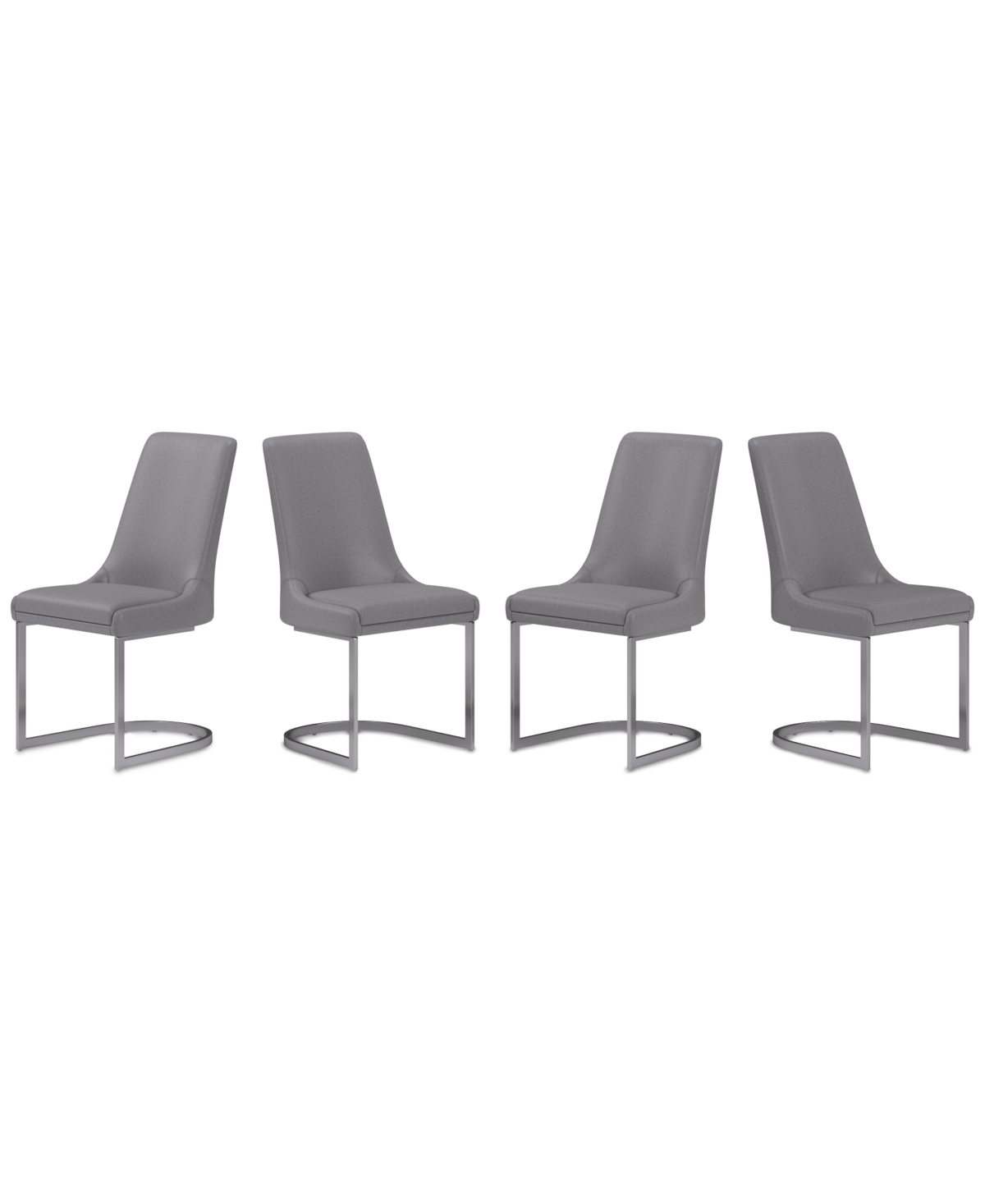 Macy's Tivie Dining Chair 4pc Set In Charcoal