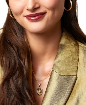 Medium Greek Key Hoop Earrings in 14k Gold, 30mm