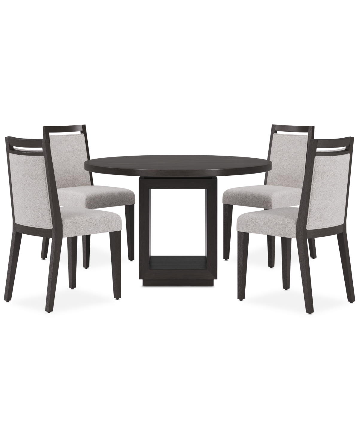 Macy's Tivie 5 Pc Dining Set (round Table + 4 Dining Chairs), Created For  In Stone