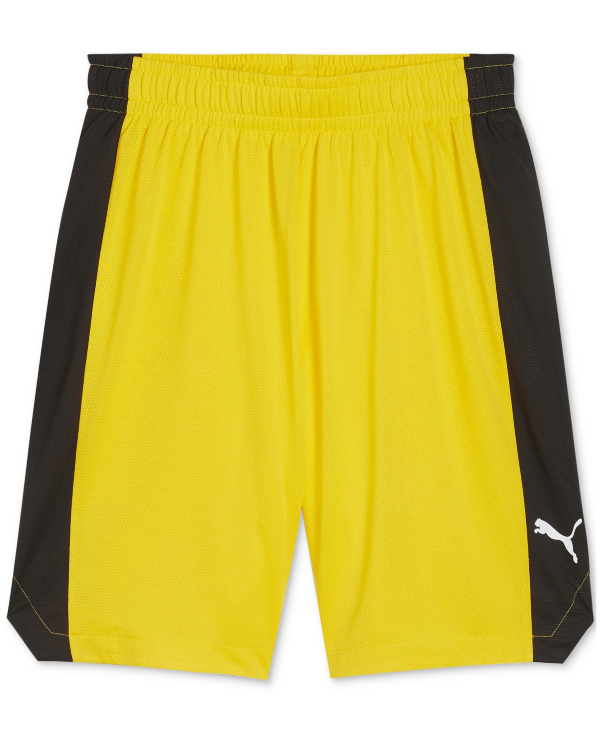 Men's Shot Blocker Colorblocked Logo Shorts - Yellow Sizzle-puma Black
