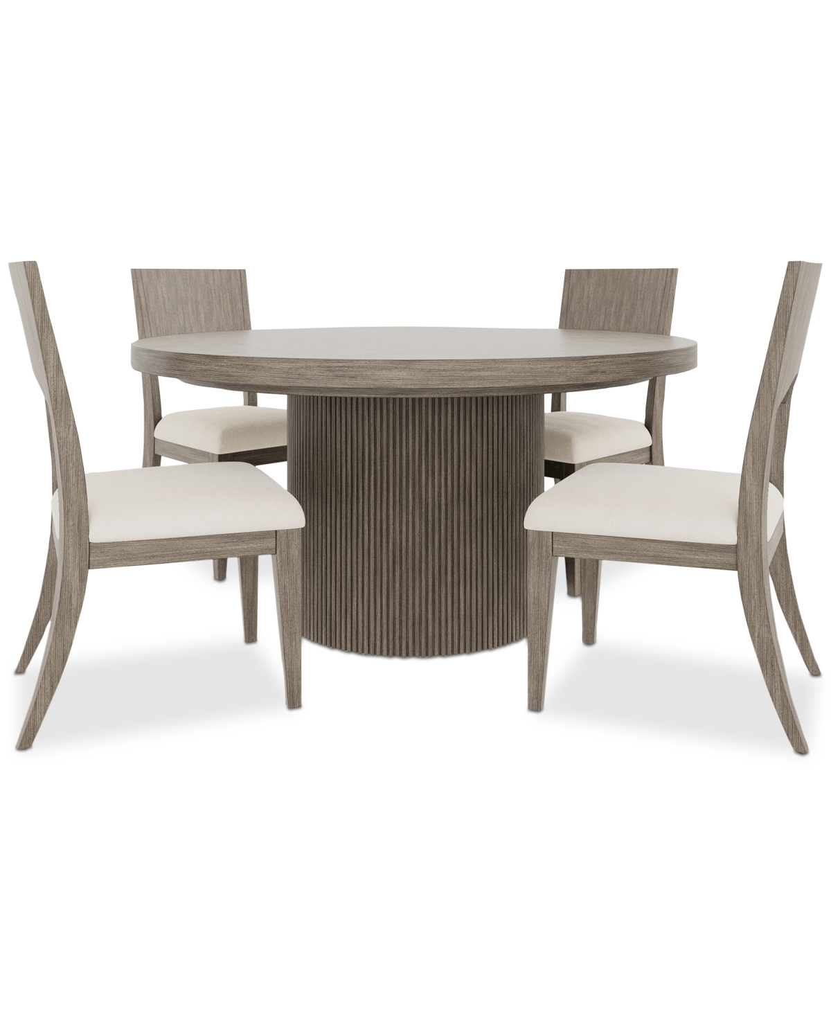 Macy's Frandlyn 5pc Dining Set (round Table + 4 Side Chairs) In No Color