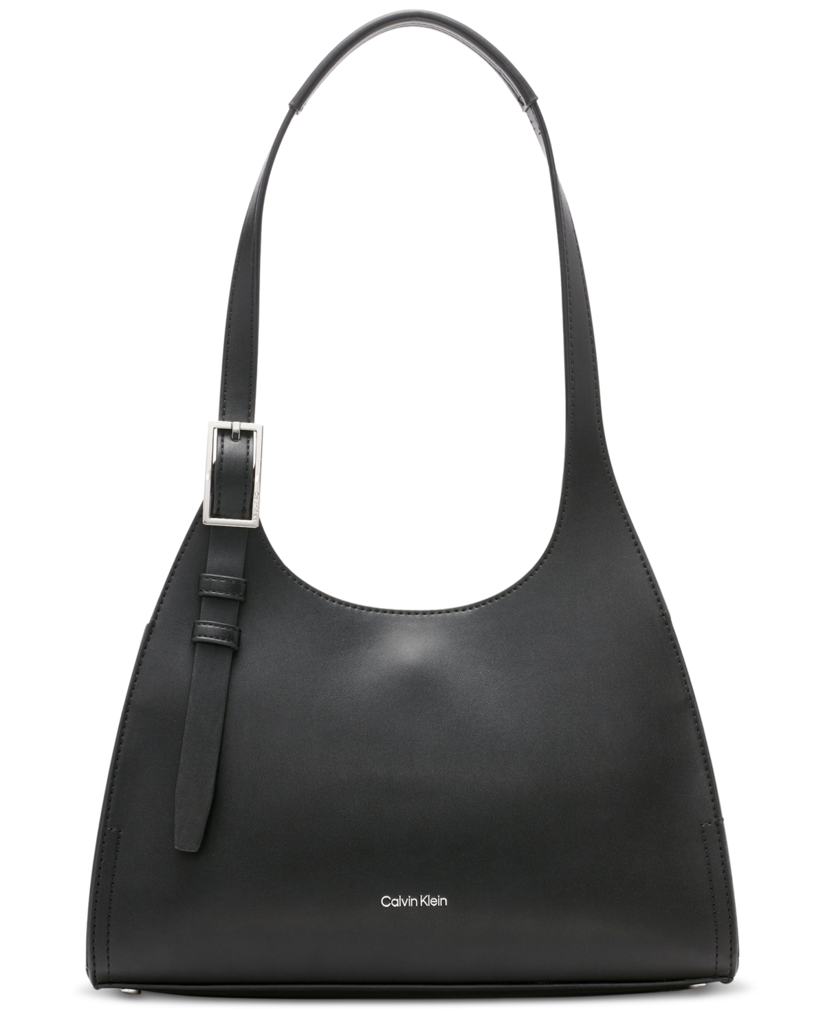 Calvin Klein Quill Shoulder Bag In Black Silver