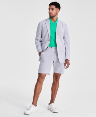 Mens Regular Fit Seersucker Blazer 9 Seersucker Shorts Sweater Knit Polo Shirt Created For Macys