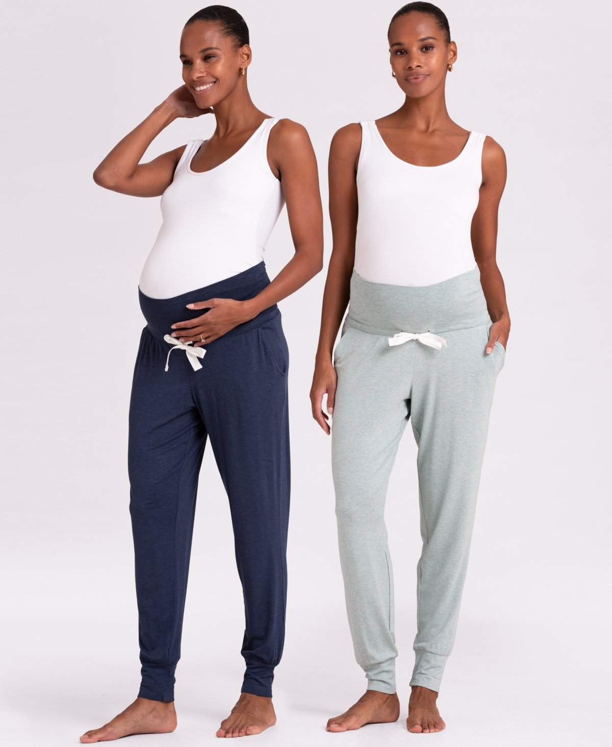 Seraphine Women's Maternity Lounge Pants, Twin Pack In Navy,sage