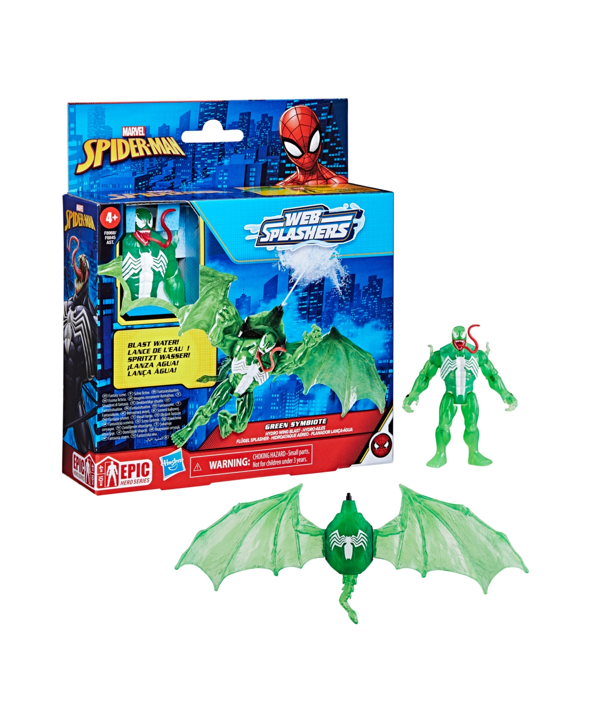 Shop Spider-man Marvel Epic Hero Series Web Splashers Green Symbiotic Hydro Wing Blast In No Color