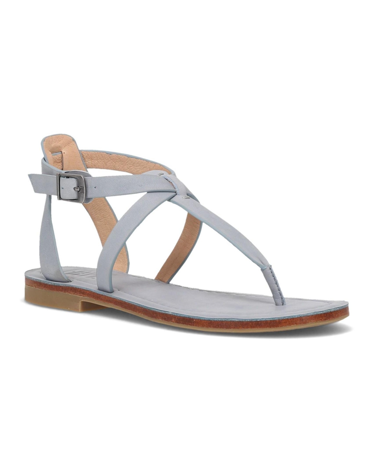 Women's Taylor Thong Leather Flat Sandals - Ivory- Polished Full Grain Leather