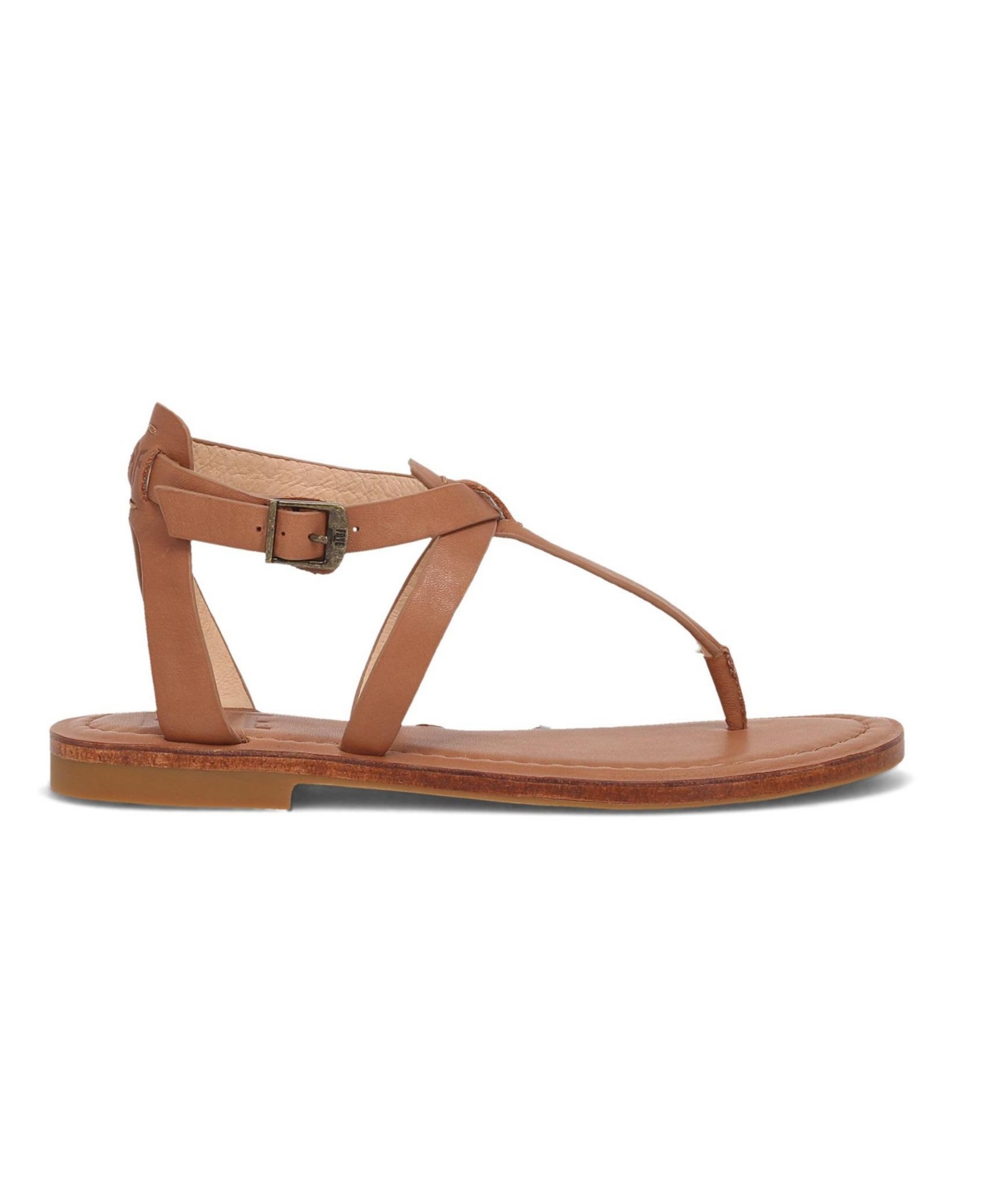 Frye Women's Taylor Thong Leather Flat Sandals - Tan - Natural Full Grain Leather
