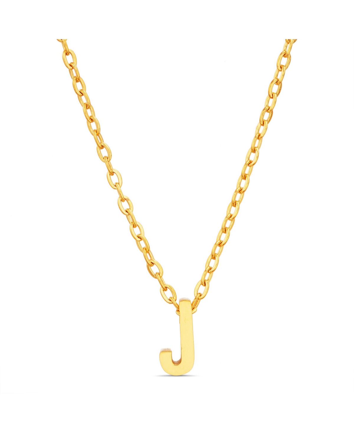 Gold-Tone Letter Initial Pendant Necklace - S