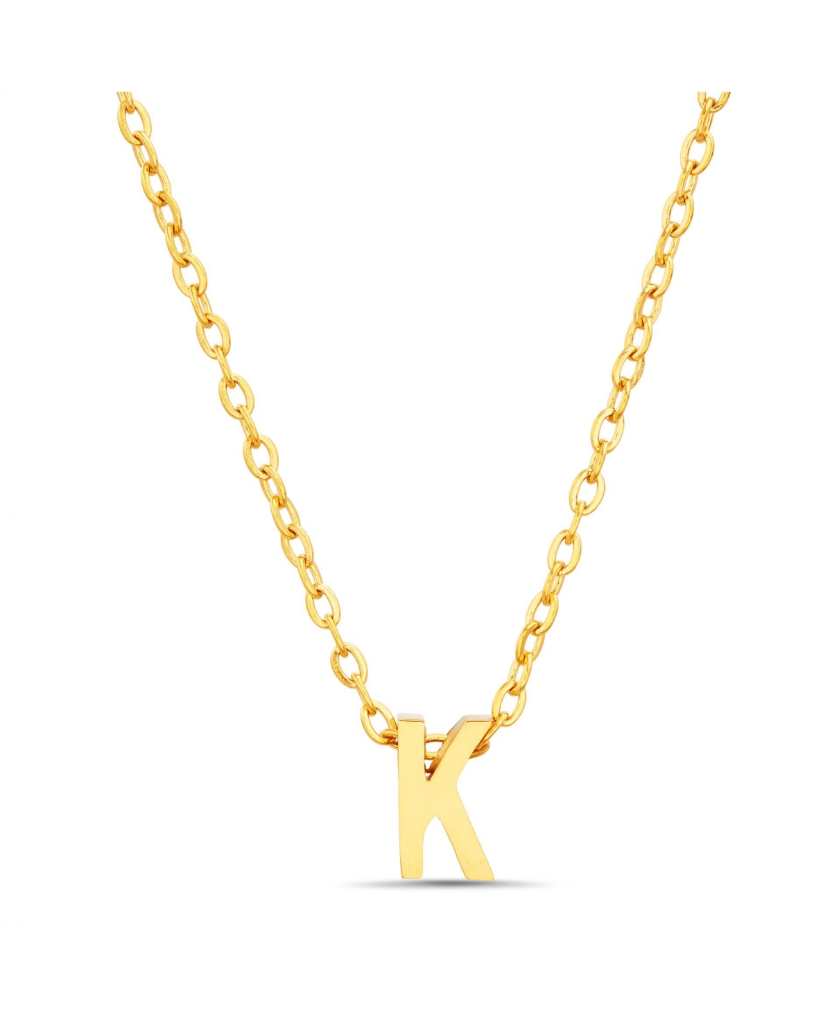 Gold-Tone Letter Initial Pendant Necklace - S