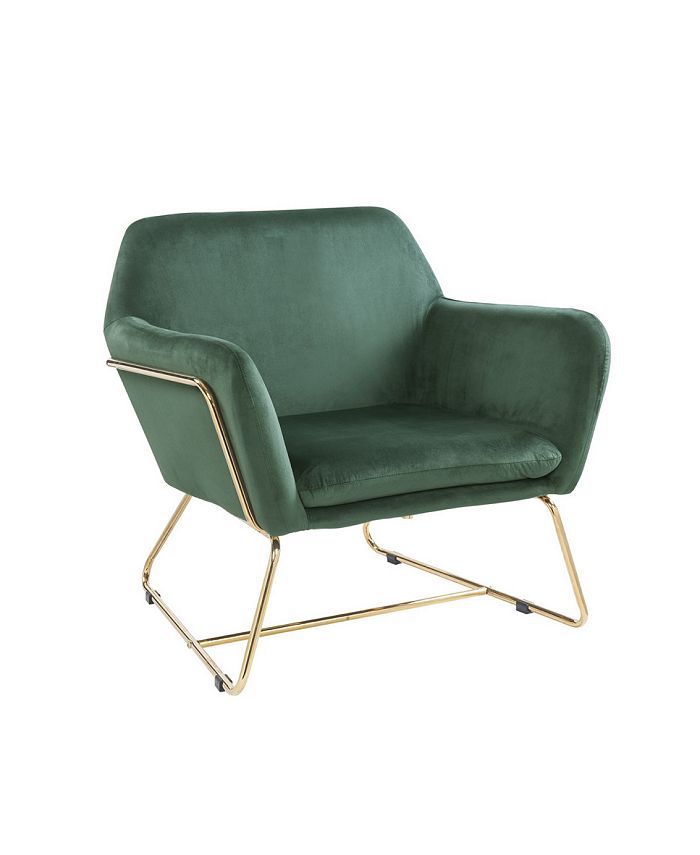 Simplie Fun Keira Velvet Accent Chair With Metal Base Macy's