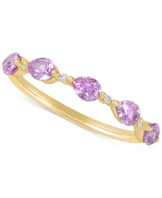 Macy's - Citrine (3/4 ct. t.w.) & Lab-Grown White Sapphire (1/20 ct. t.w.) Pear Ring in 14k Gold-Plated Sterling Silver (Also in Lab-Grown Pink Sapphire, Lab-Grown Blue Sapphire, & Lab-Grown Emerald)