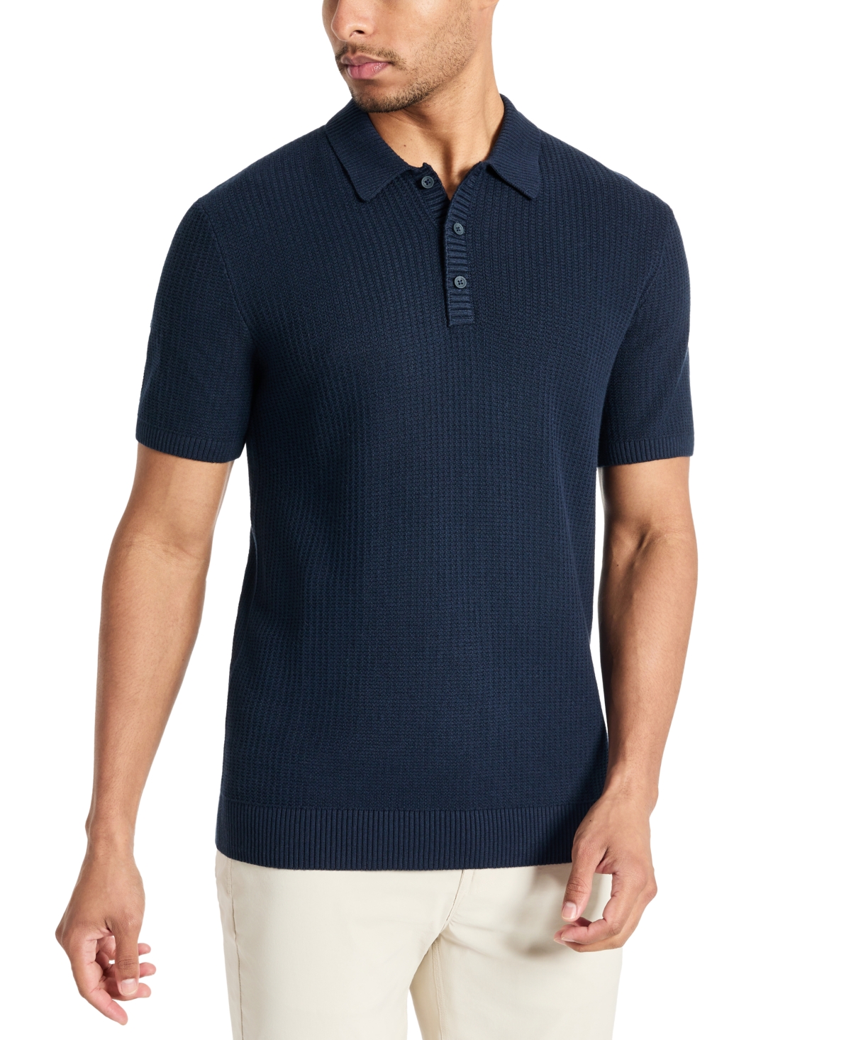 Men's Lightweight Knit Polo - Tan Mix