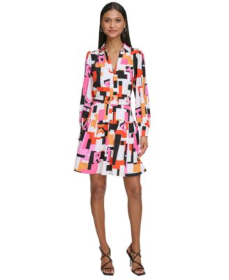 KARL LAGERFELD PARIS - Women's Zip-Front Shirtdress