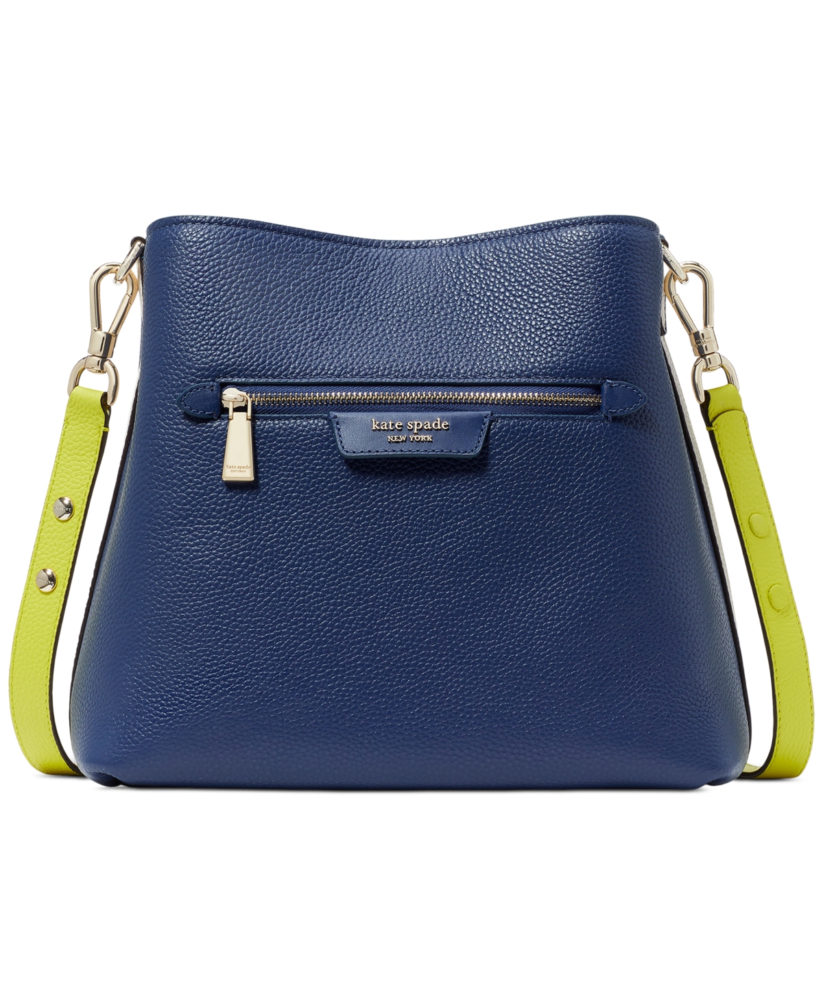 Hudson Colorblocked Pebbled Leather Small Shoulder Bag - Outerspace Multi