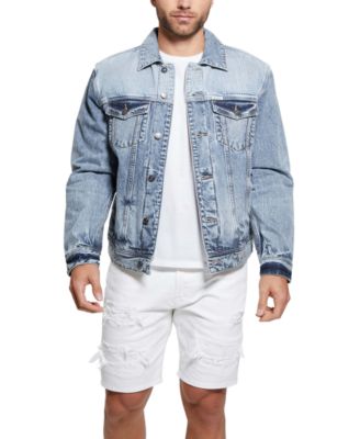 GUESS - Men's Dean Textured Yoke Denim Jacket