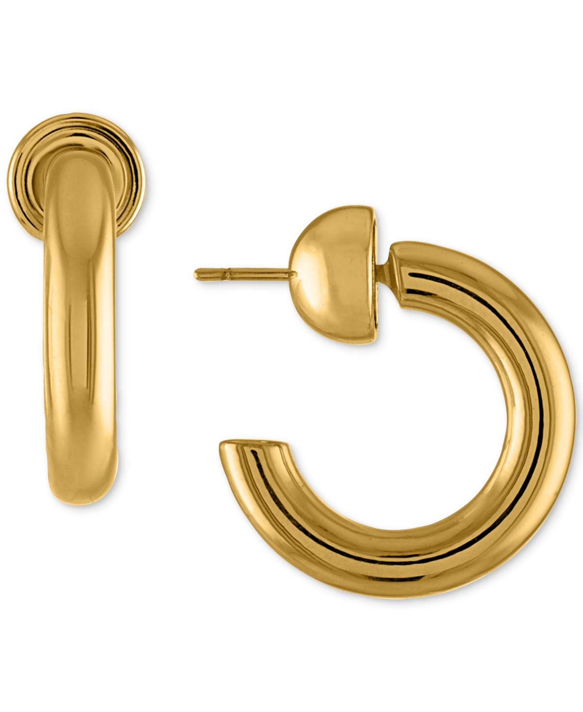 18k Gold-Plated Medium C-Hoop Earrings, 1.18" - Gold
