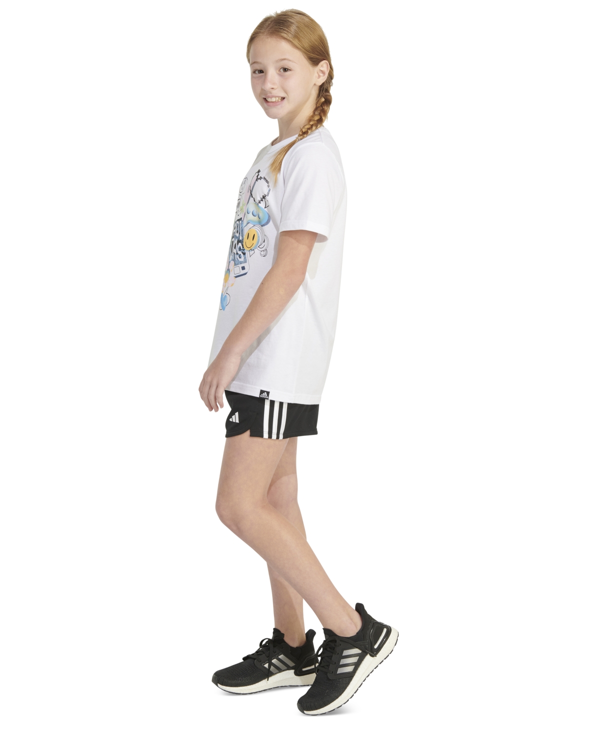 adidas Big Girls Short-Sleeve Cotton Logo Graphic T-Shirt