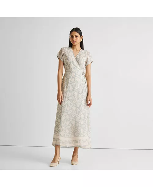 women's maxi wrap dress