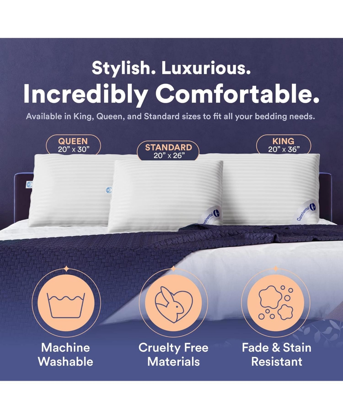 Continental Bedding Firm Comfort with 700 Fill Power - Size Pack of 1