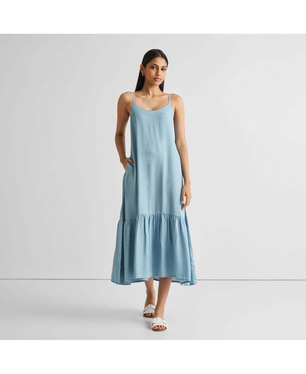 Women's Flowy Maxi Dress - Ocean blue