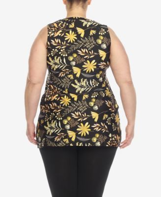 Plus Size Floral Sleeveless Tunic Top