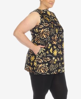 Plus Size Floral Sleeveless Tunic Top