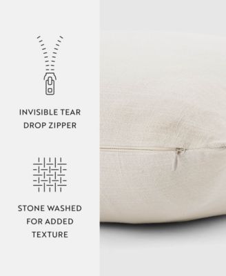 Stone Washed and Distressed Decorative Pillow, 20" x 20"