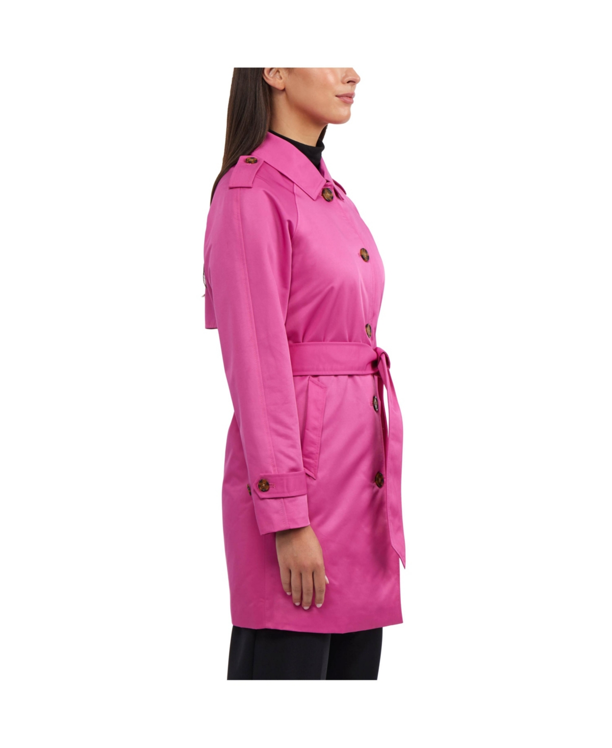 Ellen Tracy Women's Women's Cinched Waist Gillet Trench Coat